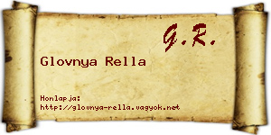 Glovnya Rella névjegykártya
